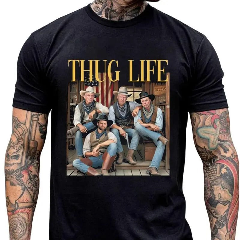 Trump Vance Elon Kennedy Thug Life Shirt, Trump Cowboy Shirt, Dark MAGA Tee, Dream Team, Election 2024 Shirt, Gift For Trump Supporter, Full Size