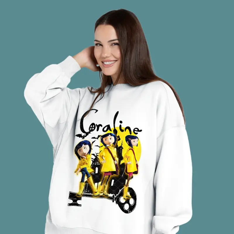 Coraline sweatshirt/Hoodie/Tshirt, Funny circus Corr.aa.lineee sweatshirt, Spooky movie Hoodie, Doll TShirt, Movie Retro Horror Sweatshirt, Halloween Gift Tshirt, Graphic Hoodie