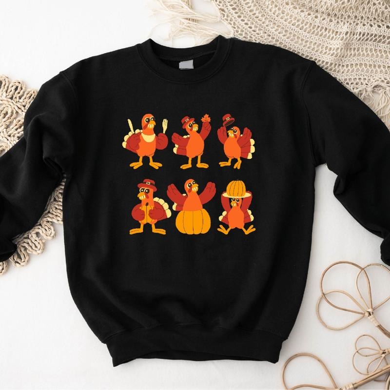 Turkey Sweatshirt, Matching Family Thanksgiving Sweater, Funny Fall Dinner Hoodie, Pumpkin Season Sweater, Thankful Gift Sweater