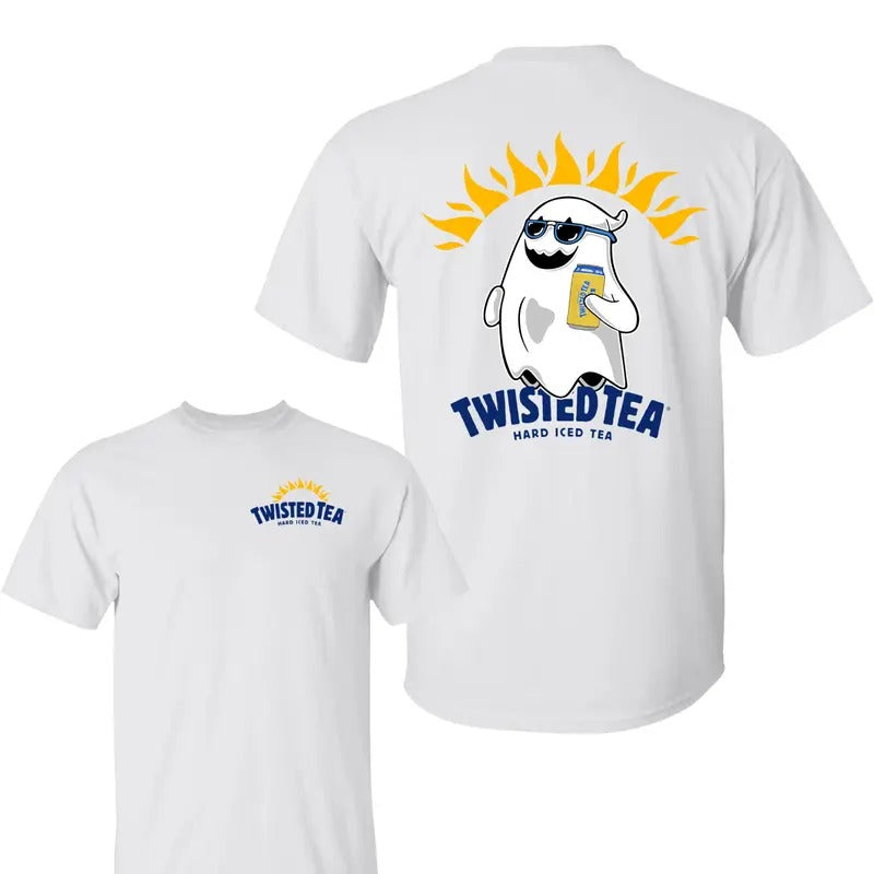 Twisted Tea Ghost Halloween T-Shirt , Twisted Tea Shirt, Halloween Shirt, Unisex Classic Cotton Tee with 2 Sided Graphic Print in All Sizes, For Women, For Men