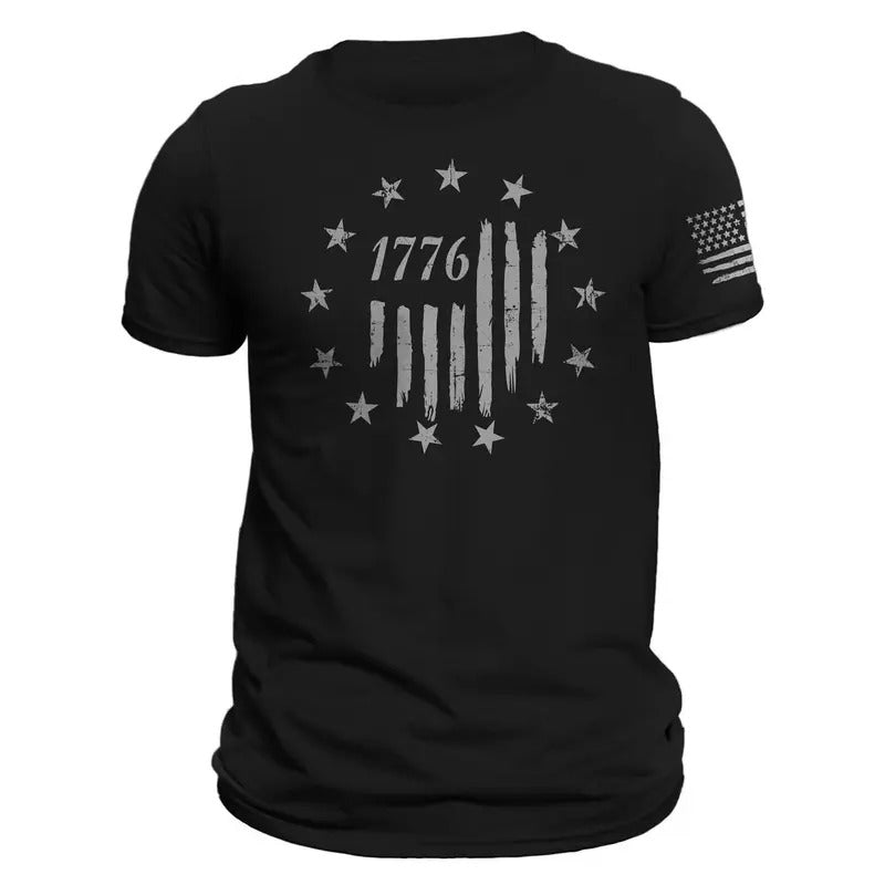 USA 1776 Distressed Betsy Ross Flag T-Shirt Casual Classic