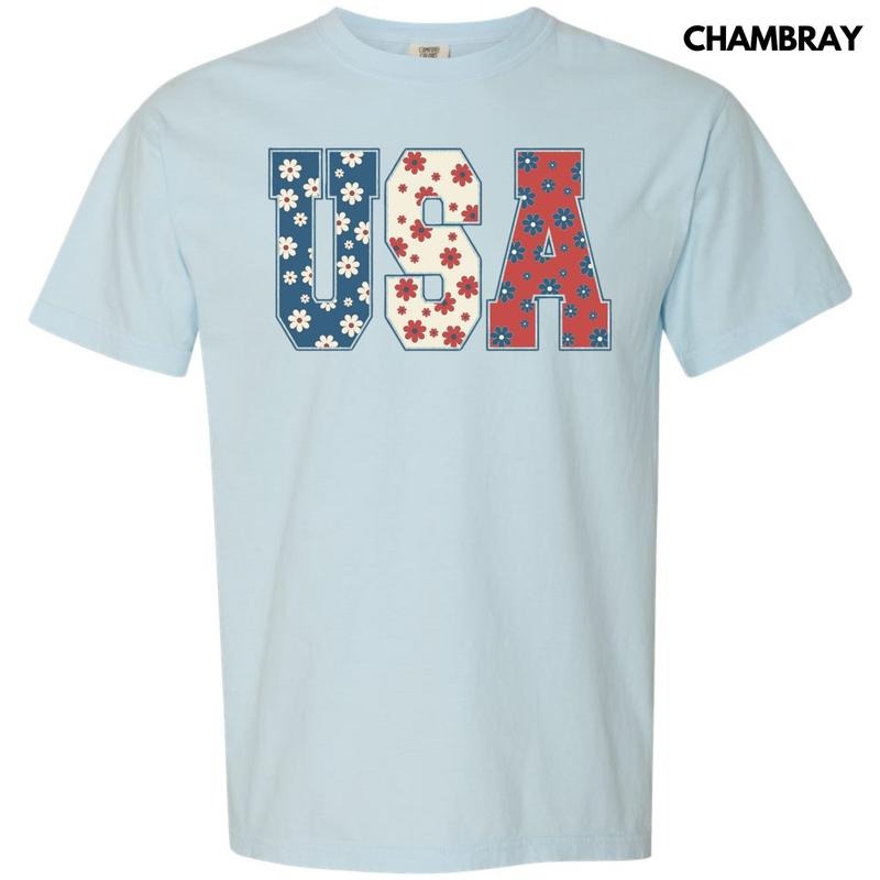 USA Flowers Comfort Colors T-Shirt