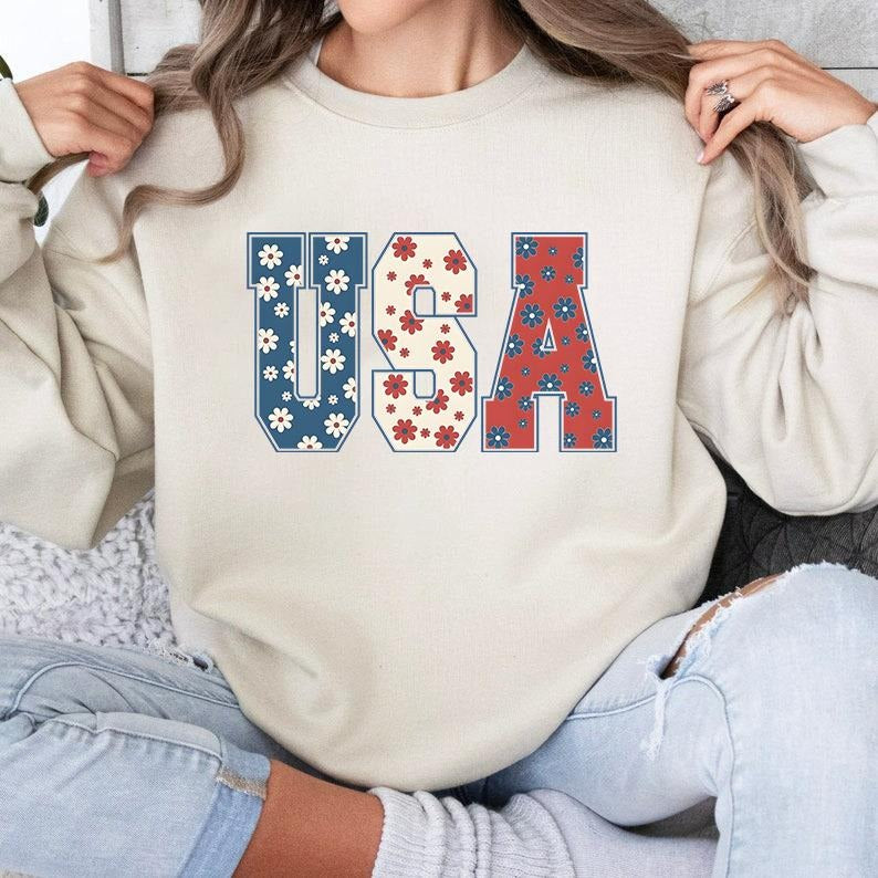 USA Sweatshirt, Retro America Sweatshirt, 4th Of July Sweatshirt, 4th Of July Sublimation Design, America Sweatshirt, Patriotic Sweatshirt