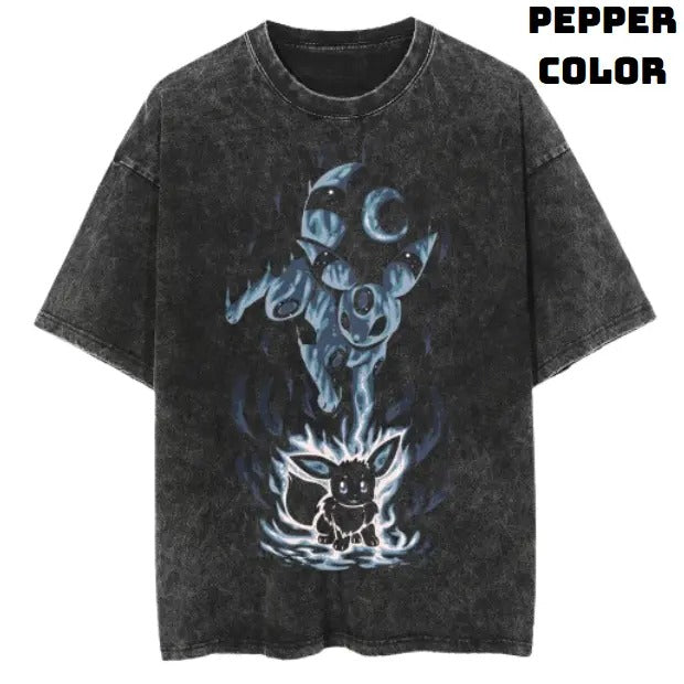 Umbreon Eevee Vintage Tee, Eevee T-Shirt, Vintage Graphic Tees, Anime Accessories, Unisex Anime Pokemon Shirt Top Menswear Womenswear Streetwear