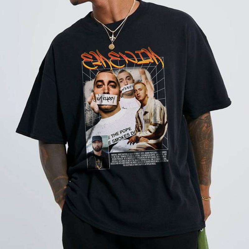 Unisex Eminem Vintage 90s Hoddie, Eminem Hoddie, Eminem Graphic Tee, Rap Music T-Shirt, Rap Vintage Shirt, Gift For Him and Herstyle{n002}2