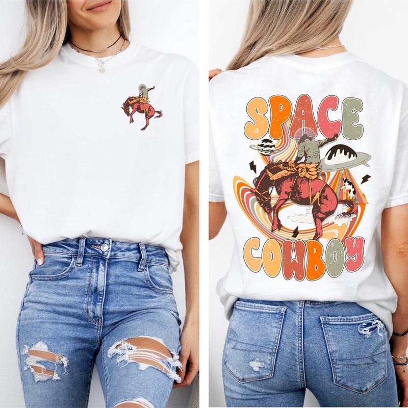 Unisex comfort colors space cowboy short sleeve cotton graphic tshirt gildan longsleeve polyester crewneck sweater