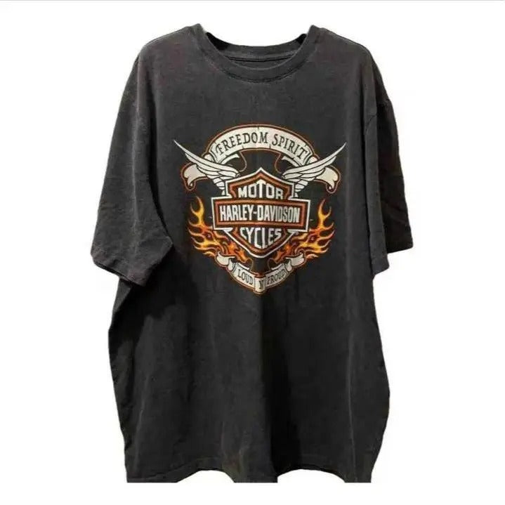 VINTAGE Har ley Davidson Wolf N. Canton, Ohio T-shirt , Freedom, H-D Dealer, Motorcycle Tees, Streetwear, Nicely Distressed