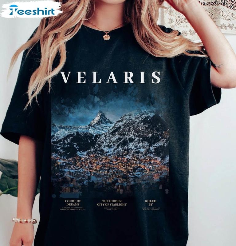 Velaris The Night Court Shirt, Trending A Court Of Thorns Sweater Unisex T-shirt, throne of glass book merch