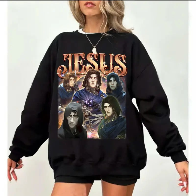 Viktor Jesus Unisex Graphic Vintage-style T-Shirt, Viktor Arcane 2 Shirt Casual Cotton Unisex Shirt