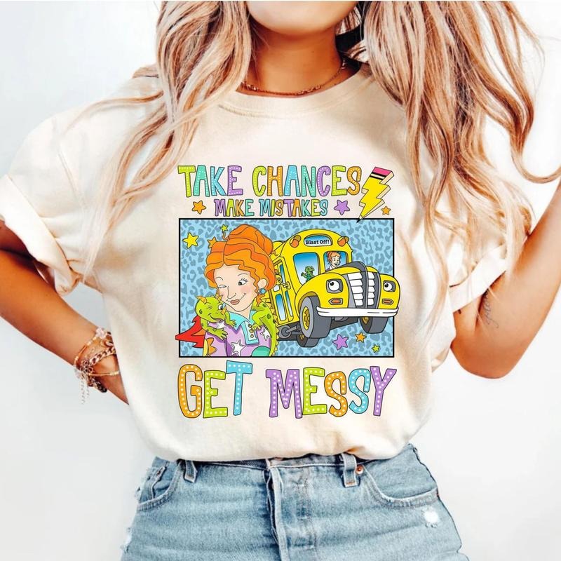Vintage Take Chances Make Mistakes Get Messy T-Shirt, Unisex Cotton For Men, Casual Polyeste Crewneck Shortsleeve