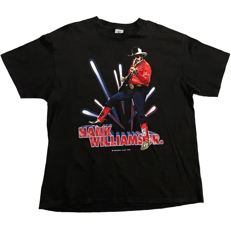 Vintage 2001 Hank Williams Jr Tour Tee Classic Cotton