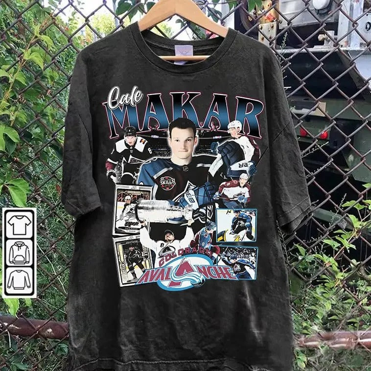 Vintage 90s Graphic Style Cale Makar T-shirt - Cale Makar T-shirt - Retro American Ice Hockey Tee For Man and Woman Unisex T-shirt