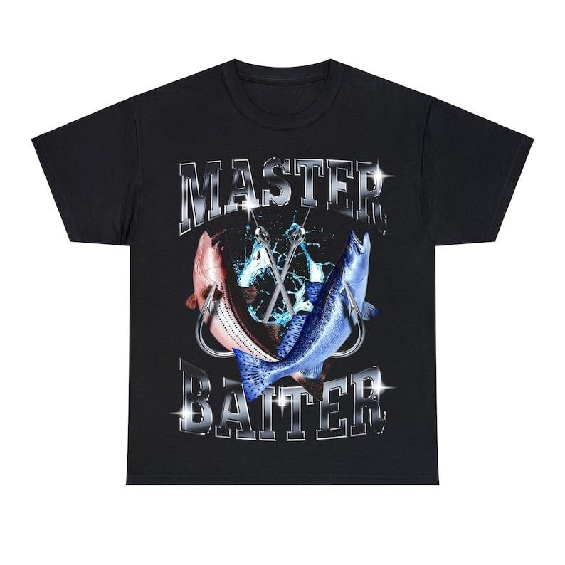 Vintage 90s Graphic Style Master Baiter T-Shirt - Master Baiter Fishing T-Shirt - Retro Fishing Master Baiter Tee For Man and Woman, Gifts