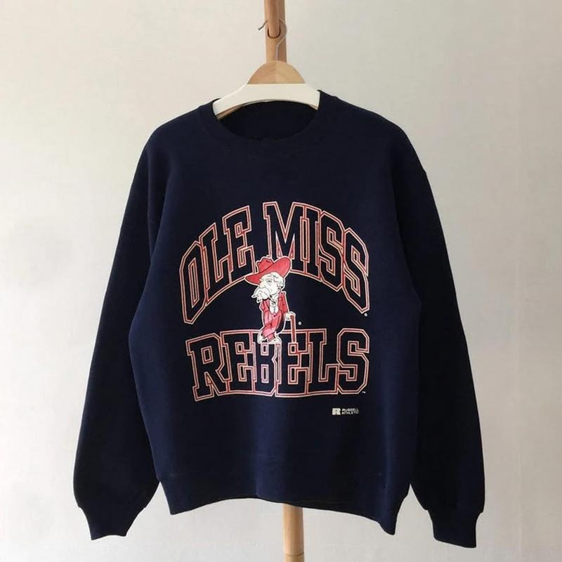 Vintage 90s Ole Miss Rebels University Crewneck Sweatshirt, Ole Miss Rebels Sweatshirt, Ole Miss Rebels Sweatshirt
