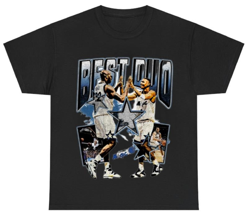 Vintage 90s Shaq and Penny "Best Duo" Graphic A1 T-Shirt, Short Sleeve, Retro Gifts For Fan, Menswear Top Underwear Streetwear