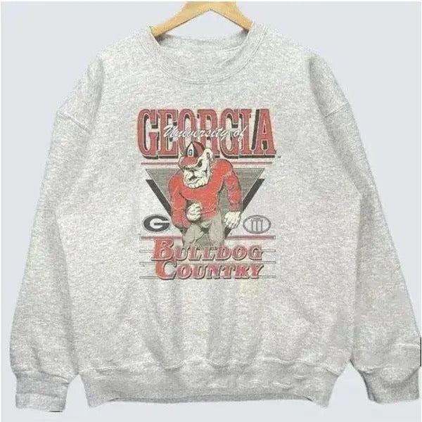 Vintage 90s University of Georgia Bulldogs Football Sweatshirt NCAA Bulldogs Crewneck Gift Fans