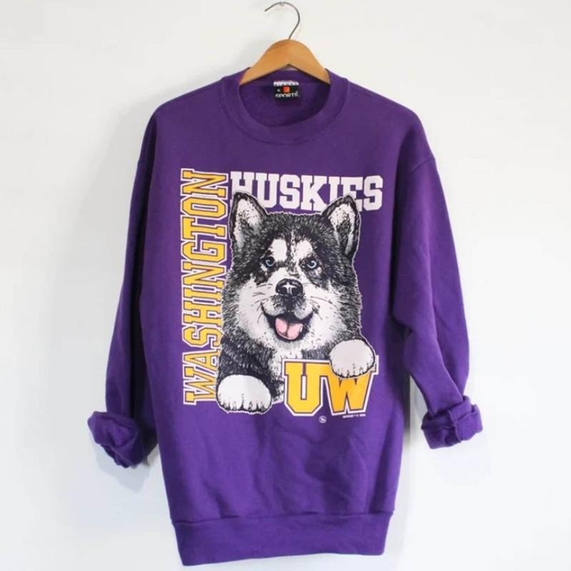 Vintage 90s Washington Huskies Crewneck Sweatshirt, UW Sweatshirt, Washington Huskies Sweatshirt