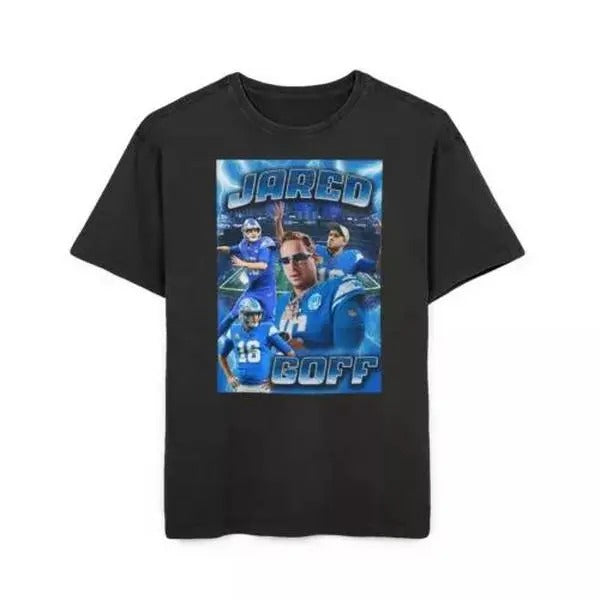 Vintage Acid Washed Shirt for Detroit Fans, Jared Goff American Football Clothing, Game Day T-Shirt