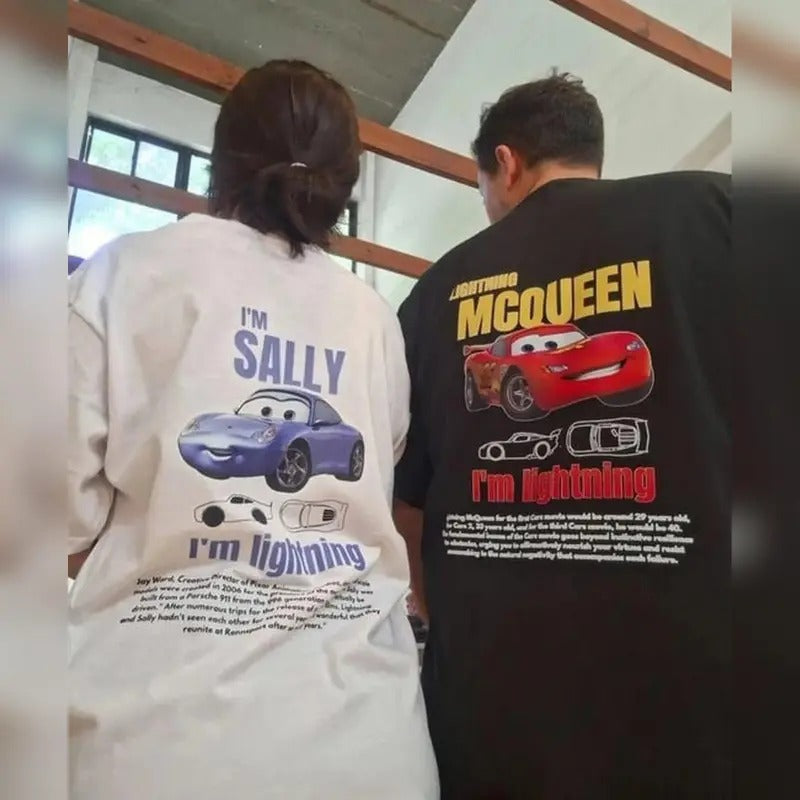 Vintage Cars Matching Shirt, Lightning Mquen and Sally Couple T-shirt, Mquen T-Shirt