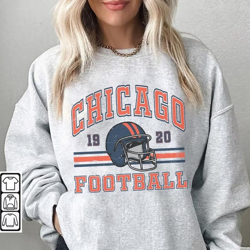 Vintage Chicago Football Sweatshirt Vintage NFL Chicago Bear Football Unisex SweatShirt, SweatShirt for Men and Women