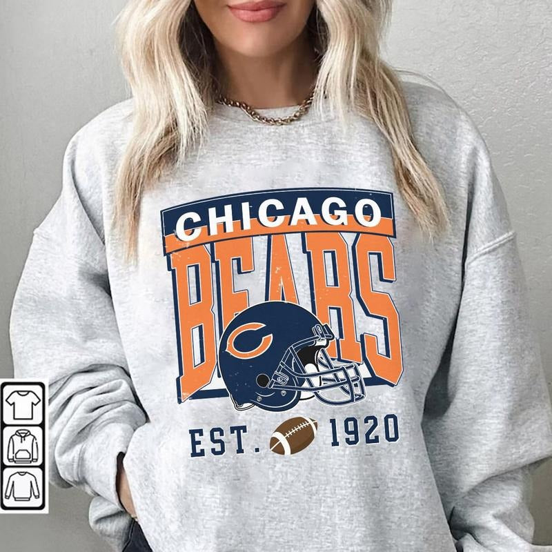 Vintage Chicago Football Sweatshirt, Bears NFL Football Unisex SweatShirt, SweatShirt for Men and Women