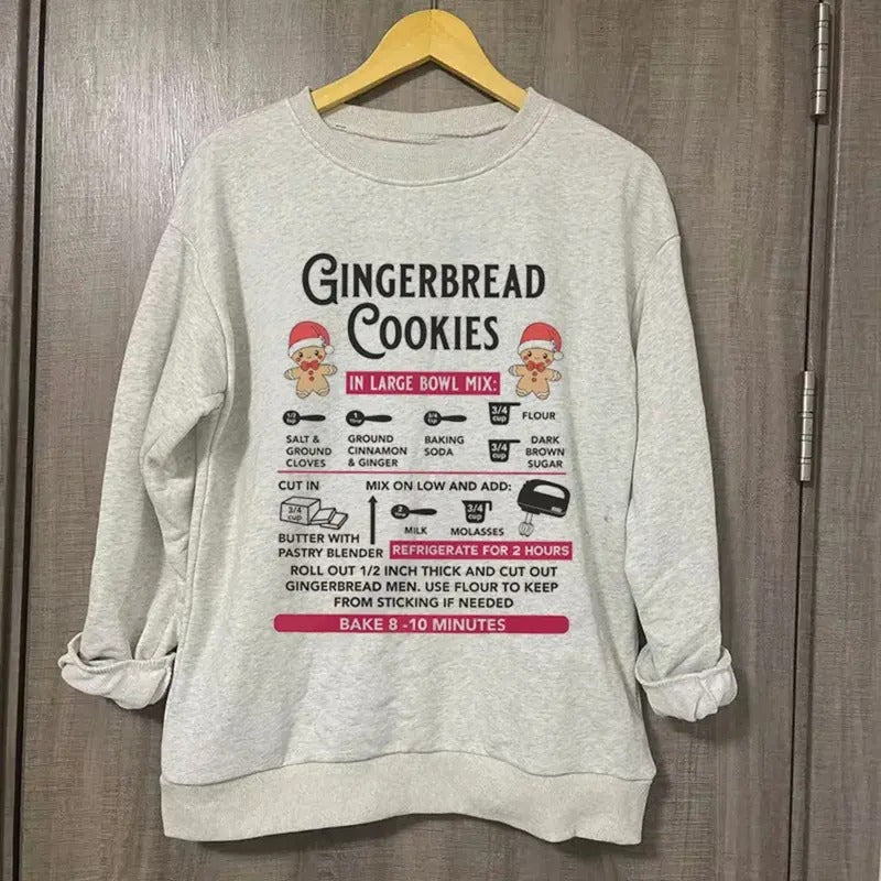 Vintage Christmas Gingerbread Cookies Graphic Tee - Gingerbread Cookies Recipes Shirt - Cute Christmas Shirt - Xmas Shirt - Christmas Party Gifts
