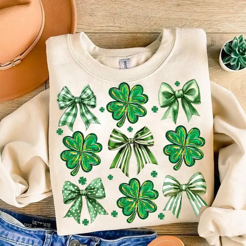 Vintage Coquette Patrick's Day Sweatshirt, St. Patrick's Day Sweatshirt, Irish Patrick Day Shirt
