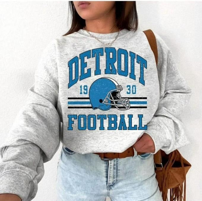 Vintage Detroit Football Sweatshirt, Vintage Style Football Sweatshirt, Football Sweatshirt