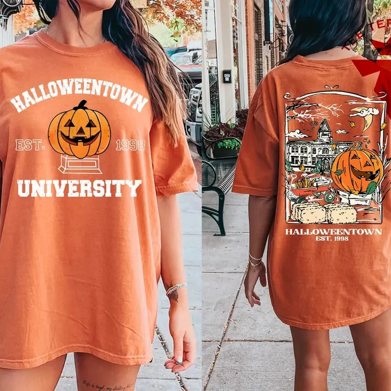 Vintage Halloweentown 1998 Tshirt, 2 Side Halloweentown University Shirt, Fall Tee, Halloweentown Tee, Halloween Retro Shirt Top Womenswear Underwear Lady