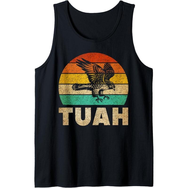 Vintage Hawk Tuah Hilarious Joke Adult Humor Gag Meme Funny Tank Top made in usa