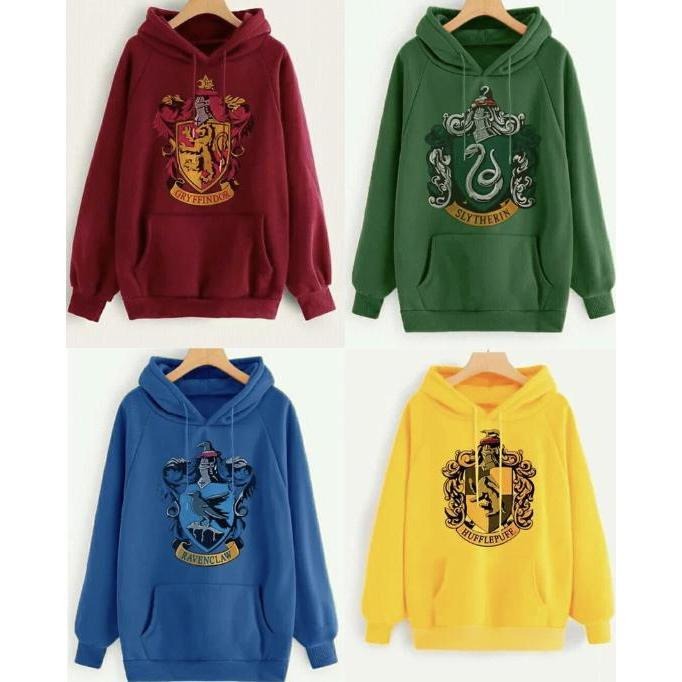Vintage Hogwarts Houses Hoodie, HP Hoodie, Wizard Houses Hoodie Cotton Menswear