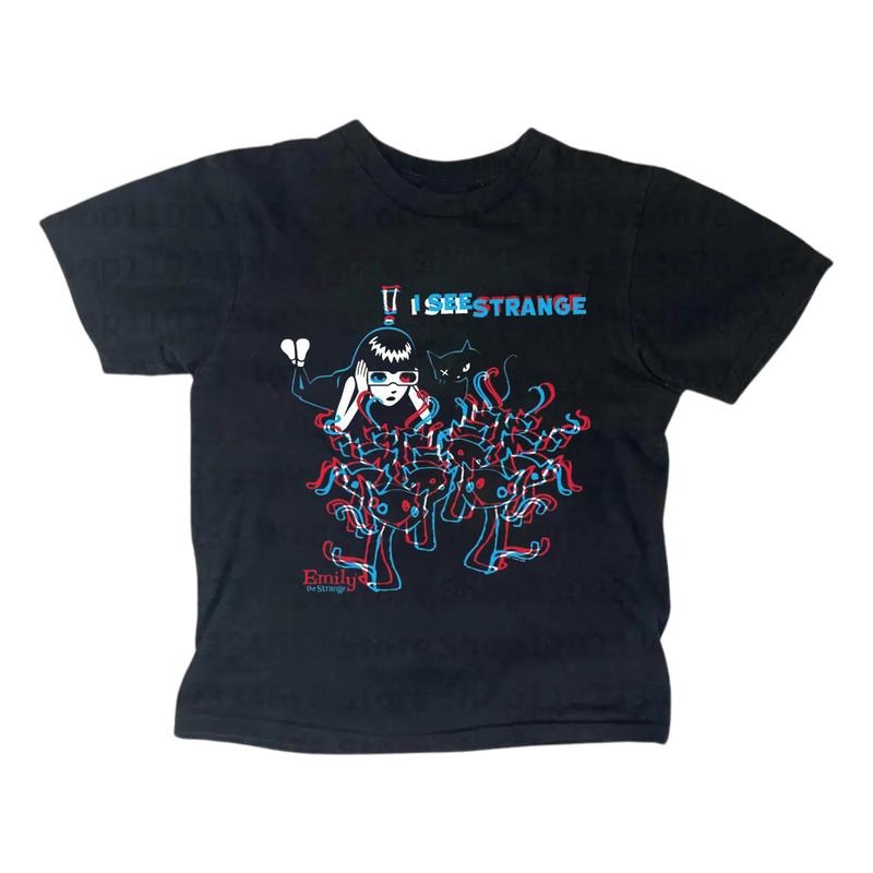 Vintage I See Strange Baby Tee, Gothic Emo Girl Top, Y2k Top Women Streetwear, Grunge 2000s, Women Fitted T-Shirt Womenswear Summer Casual Shortsleeve