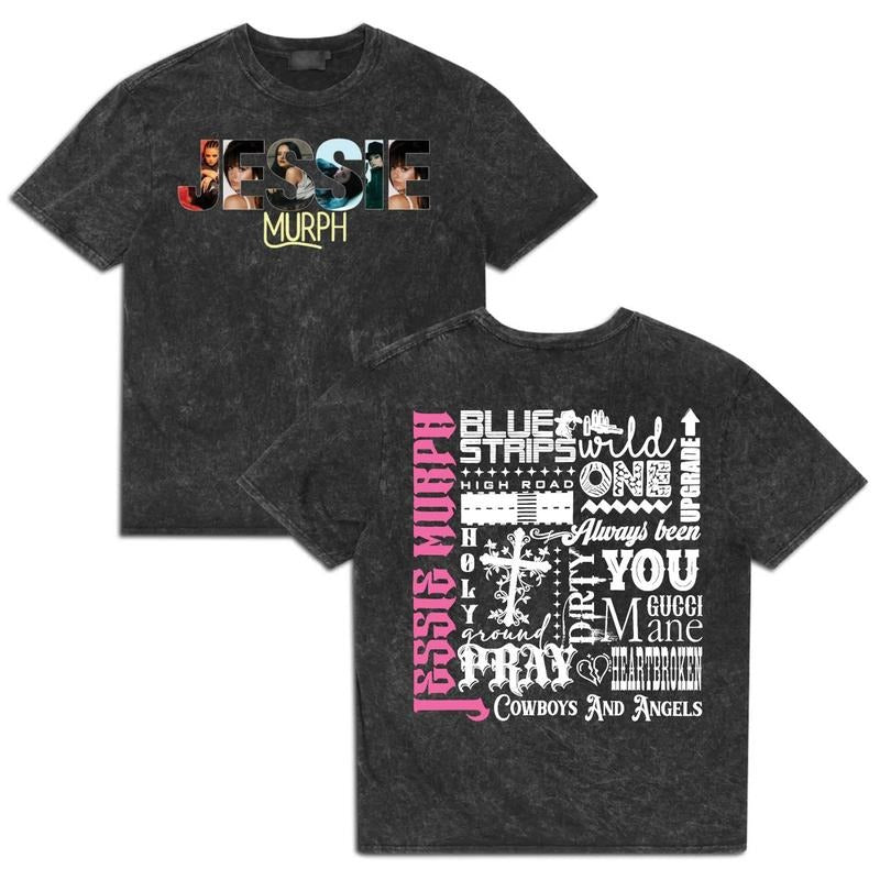 Vintage Jessie Murphh Merch Wash Tee, Worldwide Hysteriaa Tour 2025 Shirt, Sad Girl Concert Tshirt, Gift For Fan, Unisex Retro Wash Shirt, Premium Washed Cotton Top country music design t-shirt
