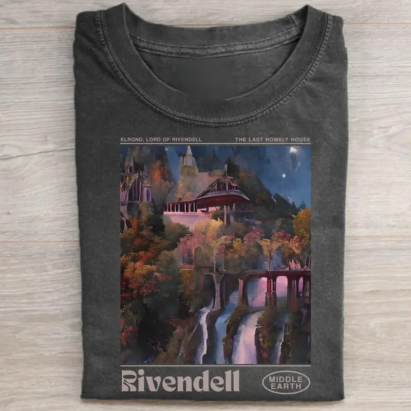 Vintage Rivendell Lord of The Rings Movie Graphic Tee - Elrond Lord of Rivendell - The Hobbits - Middle Earth - J.R.R. Tolkien - Men's Top - Menswear