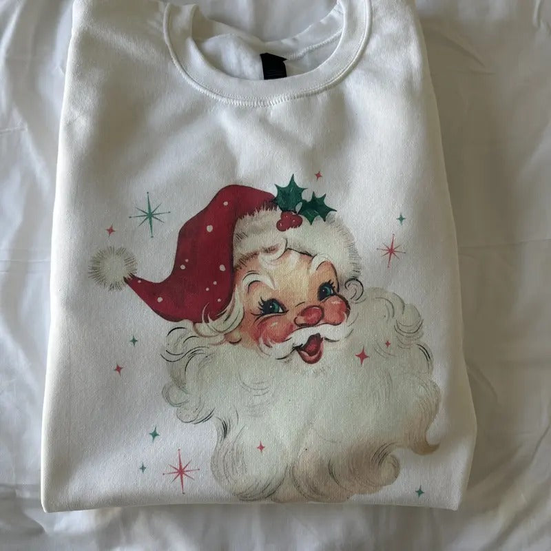 Vintage Santa Christmas Sweatshirt Vintage Comfy Christmas Sweatshirt Santa