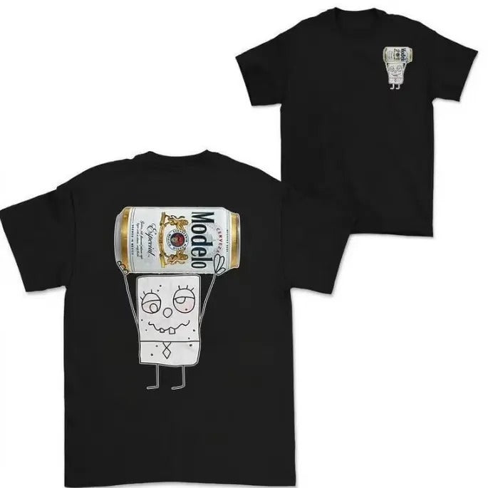 Vintage Spongebob Shirt Cotton Short Sleeve T- Shirt