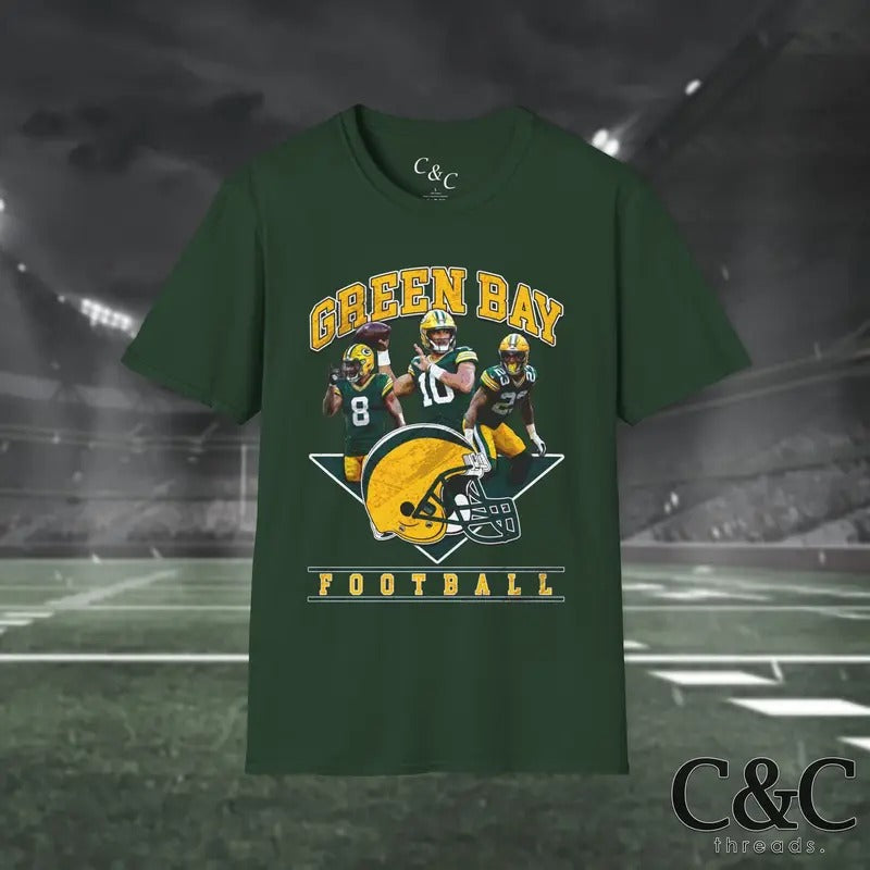 Vintage Style Green Bay Football Player Shirt