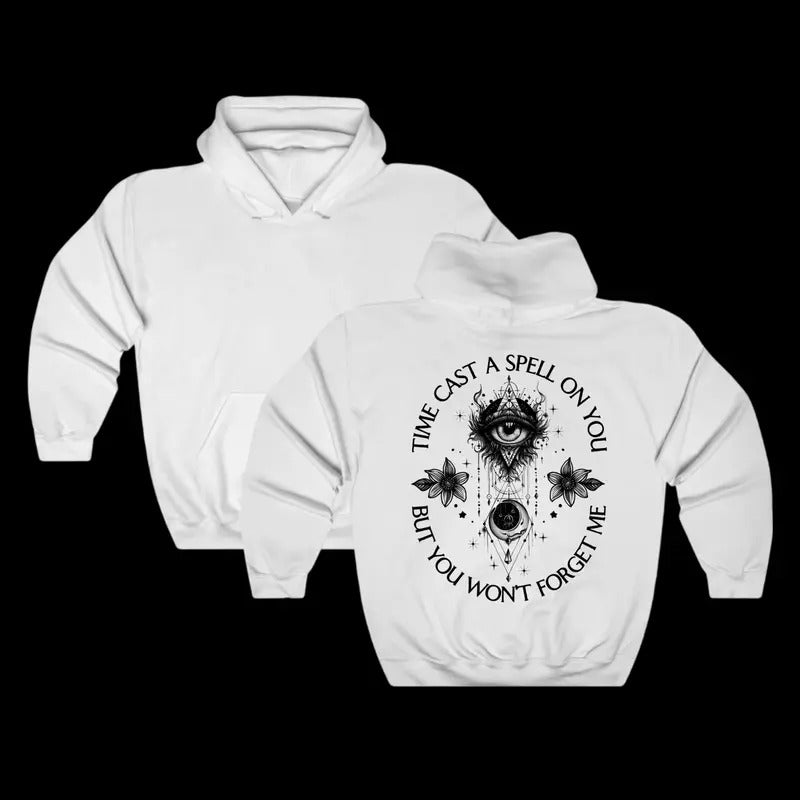 Vintage Time Cast A Spell Hoodie On Back, Classic Rock Band Merch, Retro Steviee, Unisex Sweater Pullover Tee