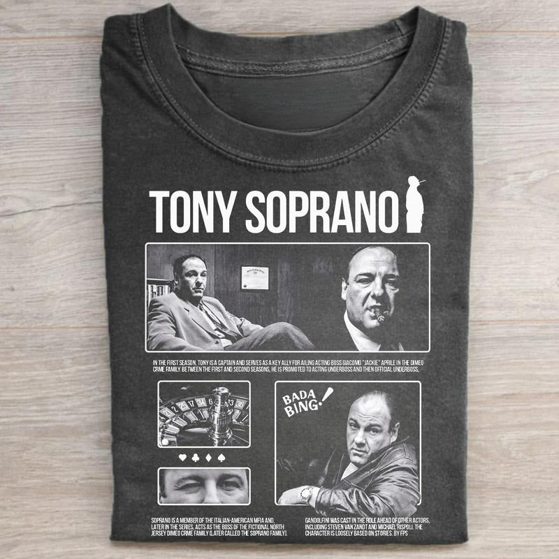 Vintage Tony Soprano Graphic Tee - The Soprano Movie Shirt - Mafia Movie Shirt - James Gandolfini - Iconic Movie Shirt - Mafia Boss Shirt Streetwear Menswear Top