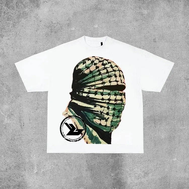 Vintage War Is Over Graphic Cotton Short Sleeve T-Shirt graphic tees graphic tees men Crewneck Menswear Top Apparel Polyester Streetwear Tshirt Casual Tropical Operator Baggy Loose