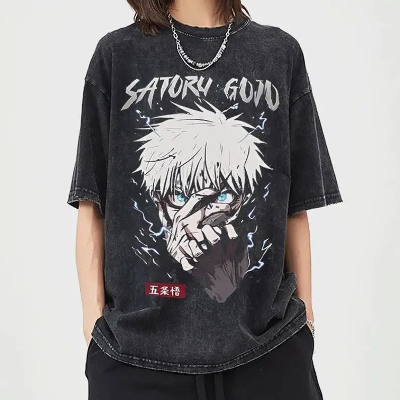 Vintage Washed Anime Fan T-Shirts | Manga Shirt | Gift for Him | Gift for Her | Anime Lover | Japan Graphic Tee | JJK | Vintage Style Print