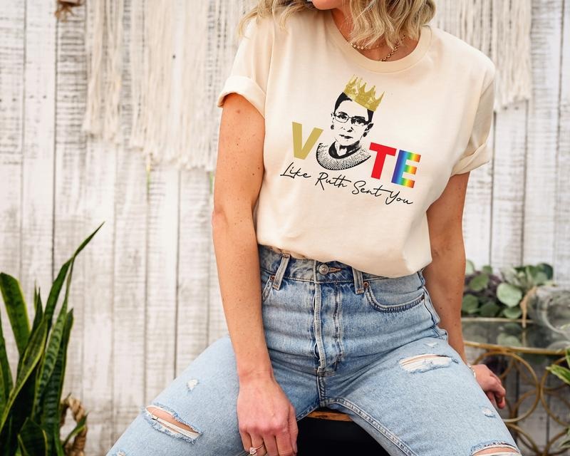 Vote Like Ruth Sent You Tshirt, Trendy Electiion 2024 Shirt, Ruth Bader Ginsburg, Empowering Politiical Tee, Feminist Gifts, Unisex T-Shirt, Gifts For Men Women, Short Sleeve Tee Shirt, Gifts For Birthday Fathers Day Christmas Anniversary