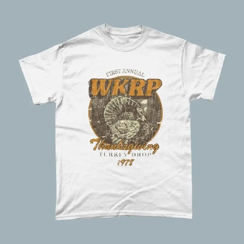 WKRP Turkey Drop 1978 Vintage Tshirt - WKRP in Cincinnati Tee, Thanksgiving Fall Apparel, Autumn Clothing Holiday Tshirt