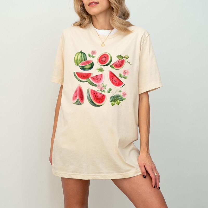 Watermelon Shirt Fruit T-Shirt, Graphic Sweatshirt, Palestine Protest Shirt For Women, Gardener Women's Shirt, Watermelon Tee, Watermelon Palestine Colors Shirt