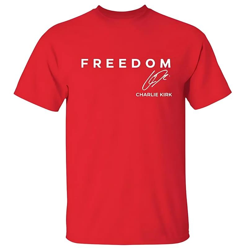 Wear Red on October 14th as CJK Day T-Shirt, C.K. Birthday Tee, Charlie Kirk Shirt, Graphic Design Unisex Cotton T-shirt for Men for Women Menswear Womenswear style 02