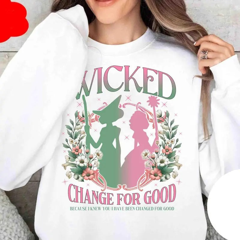 Wicked Change For Good Glitter Shirt, Defy Gravity Broomstick Magic Wand Shirt, Wicked Musical Movie Fan Shirt, Wicked Shirt, Wizard of Oz