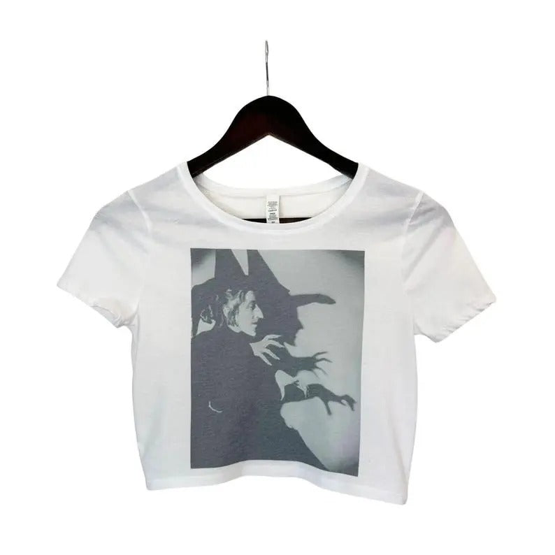 Wicked Witch of the West Crop Top, Wizard of Oz Tops for Women, Retro Vintage Spooky Top, Boho Stylish Tops, Summer Tops, Halloween Fan Gift