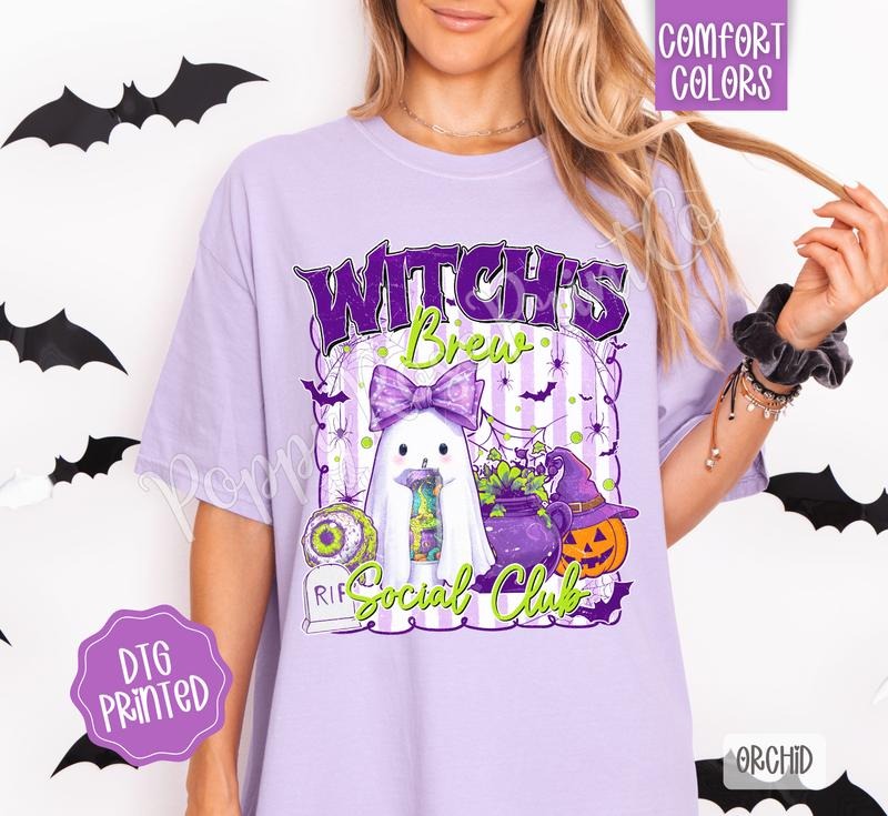 Witches Social Club Comfort Colors, Trendy Women's Fall Tshirt