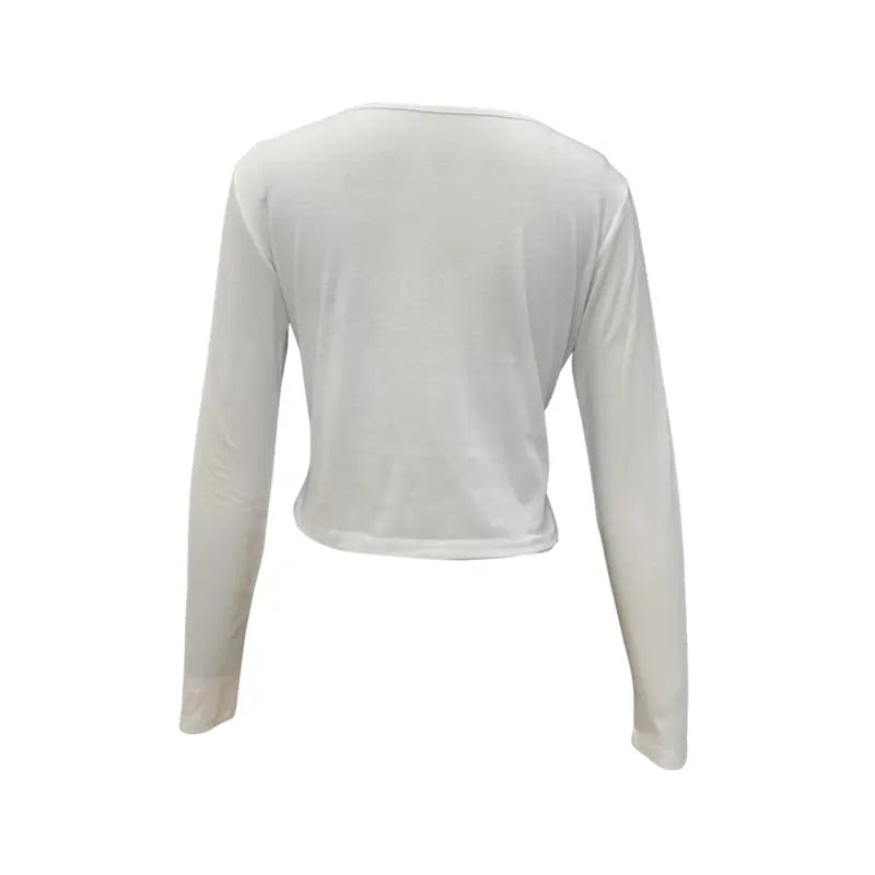Women Vintage Crop Tops, Adults Rhinestone Love Pattern Long Sleeve Round Neck T-shirt Casual Womenswear