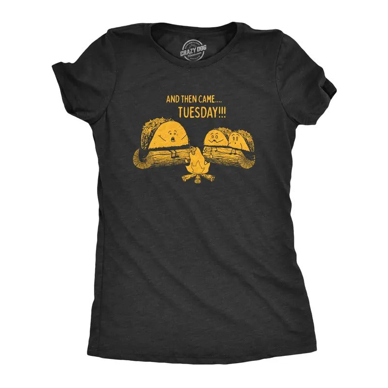 Womens Taco Tuesday Ghost Story T Shirt Funny Mexican Food Campfire Graphic Tee Funny Womens T Shirts Cute Slimming Top Comfortable Soft Womenswear Cinco De Mayo Tops for Women Funny Food Top Women's Black
